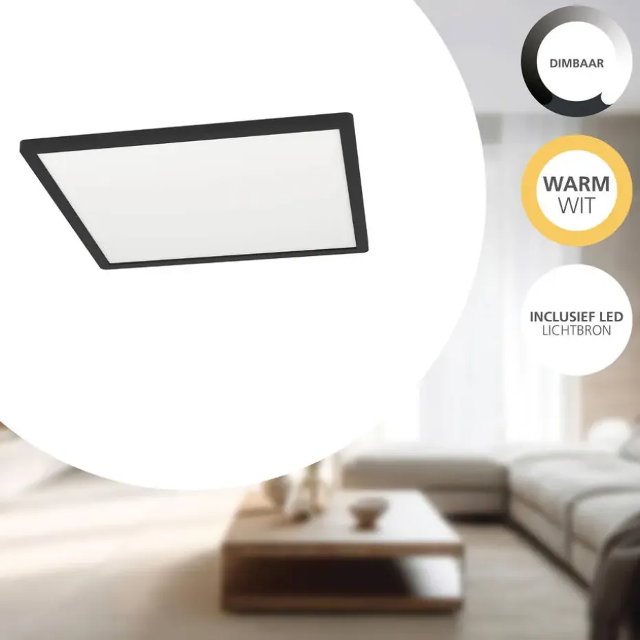 EGLO Minerario Plafonnière - LED - Kunststof - Zwart/Wit