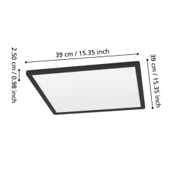 EGLO Minerario Plafonnière - LED - Kunststof - Zwart/Wit