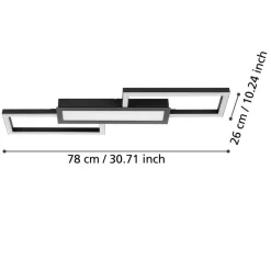 EGLO Monirote Plafonnière - LED - 78 cm - Zwart
