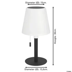 EGLO Montapalma Tafellamp buiten - LED - Zwart, Wit