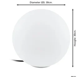 EGLO Monterolo Staande lamp - E27 - 30 cm - Wit