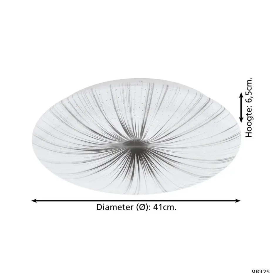 EGLO Nieves Wandlamp/Plafondlamp - LED - Ø 41 cm - Wit/Zilver