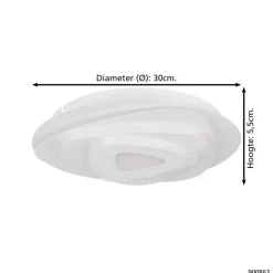 EGLO Palagiano Plafondlamp - LED - Ø 30 cm - Wit