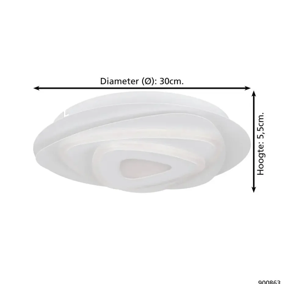 EGLO Palagiano Plafondlamp - LED - Ø 30 cm - Wit