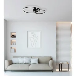 EGLO Palmaves 2 plafondlamp - LED - 55 cm - Rond - Zwart