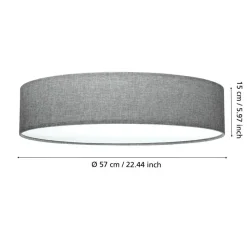 EGLO Pasteri Plafonnière - 57 cm - Wit