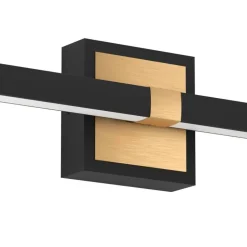 EGLO Peguera Wandlamp - LED - 60 cm - Zwart/Goud - Spiegellamp