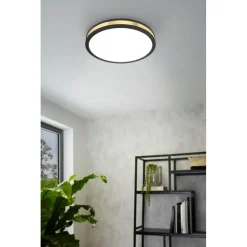 EGLO Pescaito Plafond- en Wandlamp - LED - Ø 28 cm - Zwart/Wit/Goud
