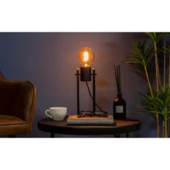 EGLO Plimsoll Tafellamp - E27 - 25,5 cm - Zwart - Hout