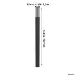 EGLO Salle Sokkellamp - E27 - 110 cm - Smoke - Zwart