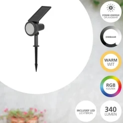 EGLO Sambuco Solar Prikspot - LED - 37,5 cm - Zwart