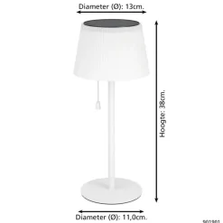 EGLO Scordiano Tafellamp - Solar - 38 cm - Wit - Oplaadbaar