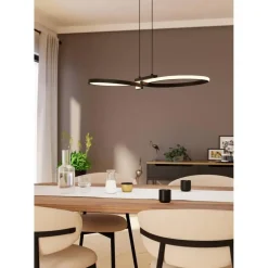 EGLO Serpins Hanglamp - LED - 66 cm - Zwart/Wit