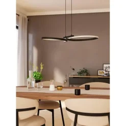 EGLO Serpins Hanglamp - LED - 66 cm - Zwart/Wit