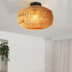 EGLO Sheldon Plafondlamp - E27 - Ø 38 cm - Bruin/Zwart - Papier