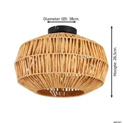 EGLO Sheldon Plafondlamp - E27 - Ø 38 cm - Bruin/Zwart - Papier