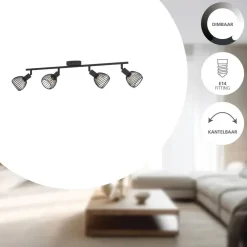 EGLO Sonnino Spot - E14 - 78 cm - Zwart