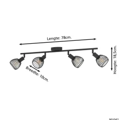 EGLO Sonnino Spot - E14 - 78 cm - Zwart