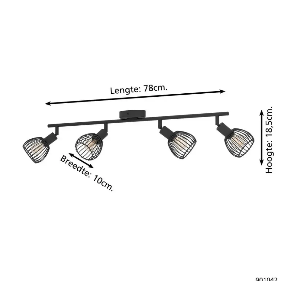 EGLO Sonnino Spot - E14 - 78 cm - Zwart