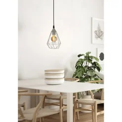 EGLO Tarbes Hanglamp - E27 - Ø 17,5 cm - Grijs
