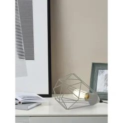 EGLO Tarbes tafellamp - E27 - Ø 17,5 cm - Grijs