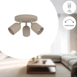 EGLO Tilston Spot - E14 - Ø 25 cm - Zandkleur - Kantelbaar