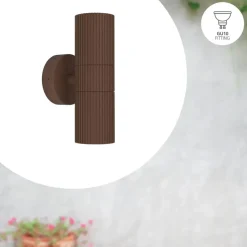 EGLO Tomelloso Wandlamp Buiten - GU10 - 20 cm - Donker Bruin