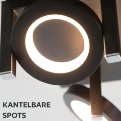 EGLO Trastanello Opbouwspot - LED - 4 lichts - Zwart