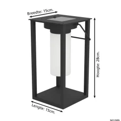 EGLO Usigni Solar Tafellamp - 28 cm - Zwart/Wit
