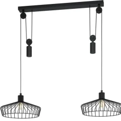 EGLO Winkworth Hanglamp - E27 - Ø 50 cm - Zwart