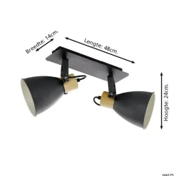 EGLOCoswarthSpot-E27-48cm-Zwart/Crème