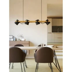 EGLOHornwoodHanglamp-E27-110cm-Zwart/Crème/Bruin