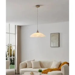 EGLOLazolo-Hanglamp-1Lichts-Ø420mm.-Nikkel-Mat-WitGelakt