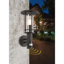 EGLOLisio 1Wandlamp - E27 - Sensor-RVS - Zwart