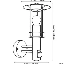 EGLOLisio 1Wandlamp - E27 - Sensor-RVS - Zwart