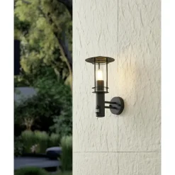 EGLOLisio 1Wandlamp - E27 - Sensor-RVS - Zwart