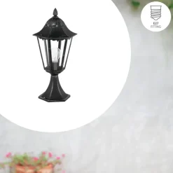 EGLONavedo-Buitenverlichting-Tuinpaaltje-1Lichts-Zwart,Zilver-Patina