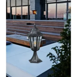 EGLONavedo-Buitenverlichting-Tuinpaaltje-1Lichts-Zwart,Zilver-Patina