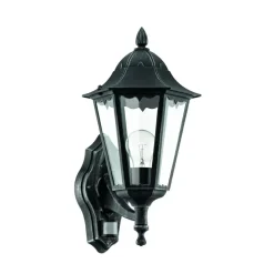 EGLONavedoWandlampBuiten-E27-42,5cm-Sensor-Zwart