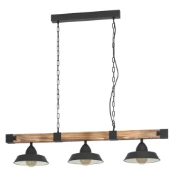 EGLOOldburyHanglamp-3-Lichts-E27zwart/bruin