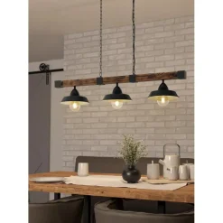 EGLOOldburyHanglamp-3-Lichts-E27zwart/bruin