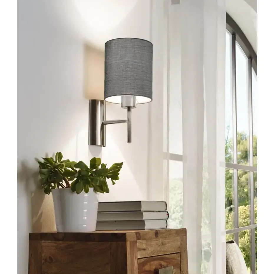 EGLOPasteri-Wandlamp-1Lichts-Nikkel-Mat-Grijs