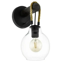 EGLORodingWandlamp-E27-35cm-Zwart/Bruin