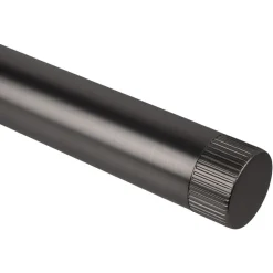 Eindknop gordijnroede - gun metal ribbel Ø28mm - S/2 (2016385)