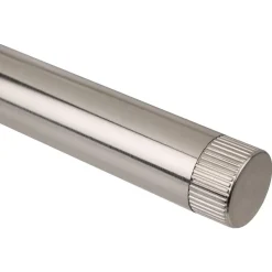 Eindknop gordijnroede - RVS ribbel Ø28 mm - S/2 (2016366)