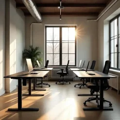 Elektrisch verstelbaar bureau - 180x80 cm - Single motor - Zwart / Antraciet