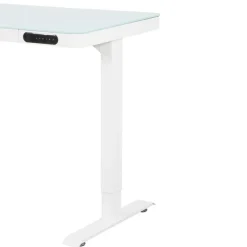 Elektrisch verstelbaar bureau / thuiswerkplek - 120x60 cm - Glas wit