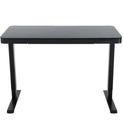 Elektrisch verstelbaar bureau / thuiswerkplek - 120x60 cm - Glas zwar