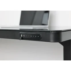 Elektrisch verstelbaar bureau / thuiswerkplek - 120x60 cm - Glas zwar