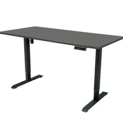 Elektrisch verstelbaar bureau - 160x80 cm - Single motor - Zwart / Antraciet